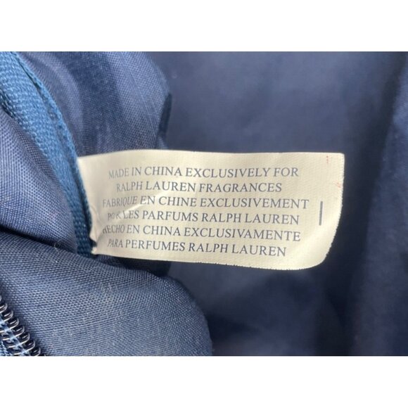 Ralph Lauren Polo Canvas Duffle Bag Leather Accents Adjustable Strap Navy Green - Picture 10 of 14